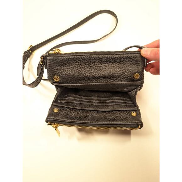 Michael Kors Fulton Pebble Leather Crossbody Bag w/ Wallet - Black - Picture 4 of 7